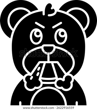 Angry Line vector Icon Design