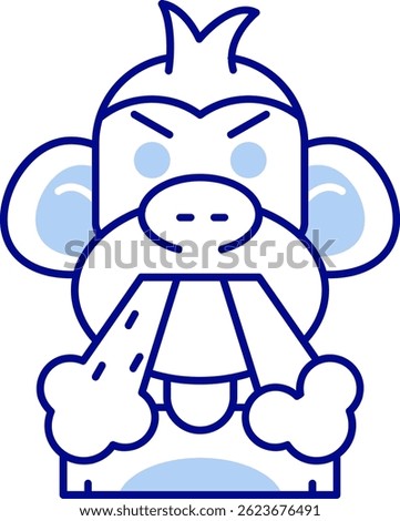 Angry Line vector Icon Design