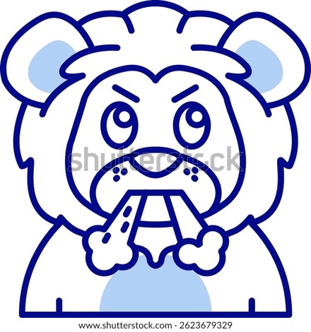 Angry Line vector Icon Design