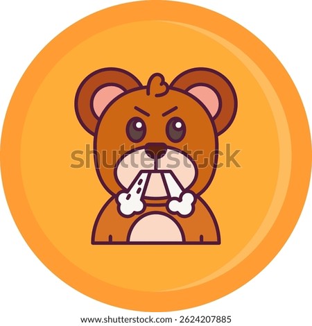 Angry Line vector Icon Design