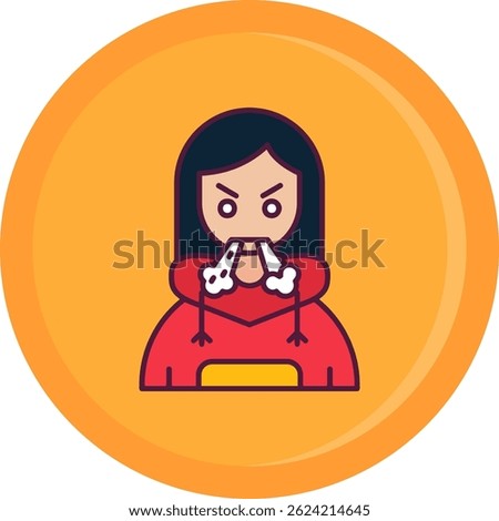 Angry Line vector Icon Design