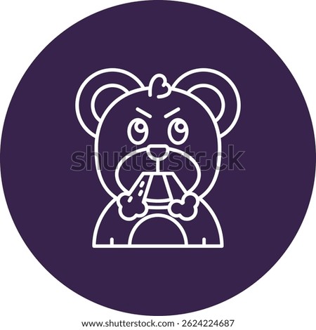 Angry Line vector Icon Design