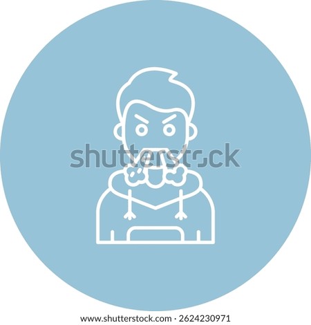 Angry Line vector Icon Design