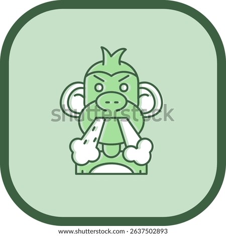 Angry Line vector Icon Design