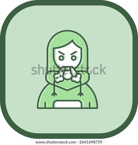 Angry Line vector Icon Design