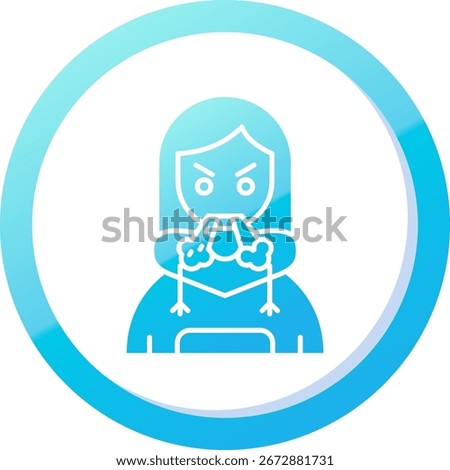 Angry Line vector Icon Design