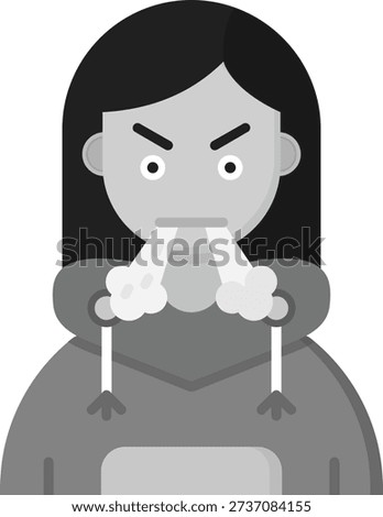 Angry Line vector Icon Design