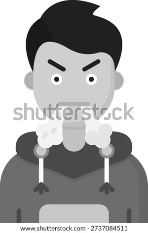 Angry Line vector Icon Design
