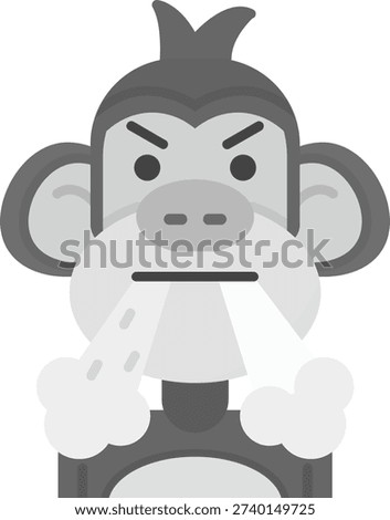 Angry Line vector Icon Design