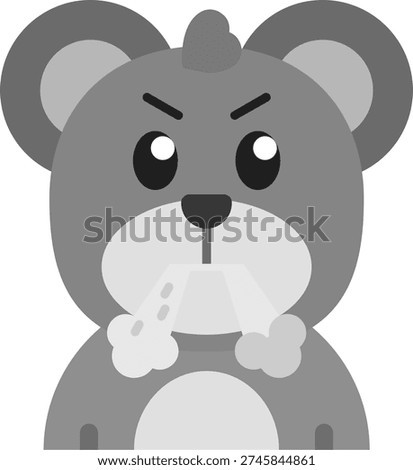Angry Line vector Icon Design