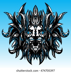 angry lion