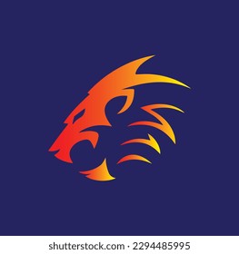 angry lion abstract vector logo