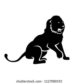 Angry lion - animal - isolated vector illustration