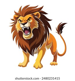 angry lion color illustrator file
