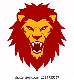 Angry lion head icon silhouette vector