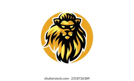 Angry lion head logo template