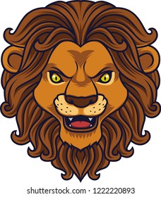 Angry lion head mascot