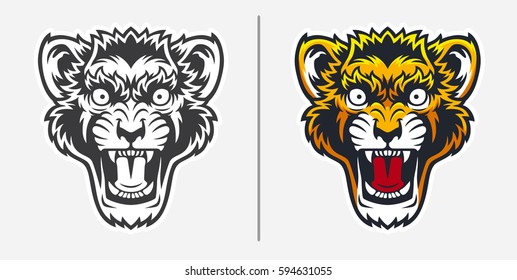 Angry Lion Head Mascot Logo