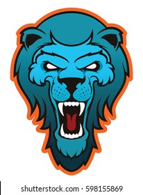 Angry Lion Head Mascot Logo