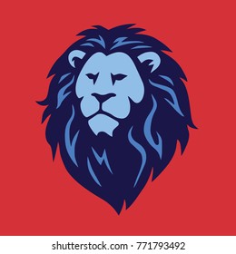 Angry Lion Head Mascot Logo Design Vector
