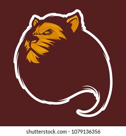 angry lion head mascot vector illustration 