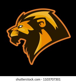 angry lion head mascot vector illustration 