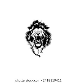 angry lion head mascot vector illustration. wild animal mascot character