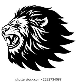 Angry Lion Head Roaring Logo Esport Mascot Design Vector
