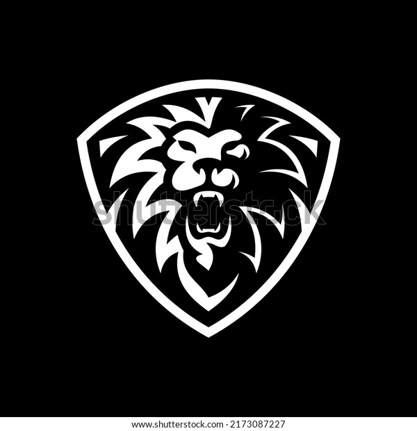 Angry Lion Head Shield Emblem Logo Stock Vector (Royalty Free ...