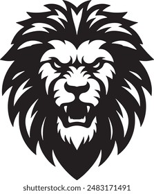 A angry lion head Silhouette vector illustration