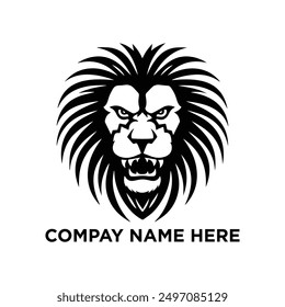 Angry  lion head silhouette vector logo  lion logo design. Black  lion symbol Vector illustration
