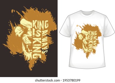 angry lion head t shirt, Graphic design king t-shirt design, grunge Vector illustration head fire lion shirt