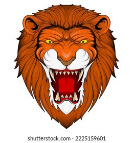 Angry lion head vector color