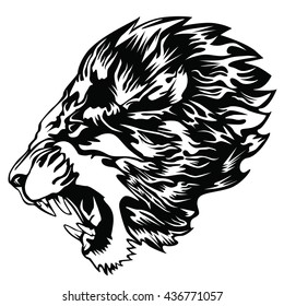 Angry Lion Head Vector Illustration Stock Vector (Royalty Free ...