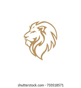 Angry Lion Head, Vector Logo Design, Illustration, Template