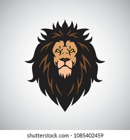 Angry Lion King Head Logo Design Mascot