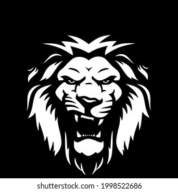 Angry lion king logo vector illustration, emblem, mascot and tattoo design