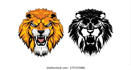 Angry lion Logo vector illustration