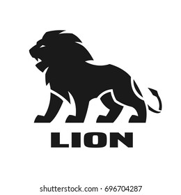 Angry Lion, Monochrome Logo.