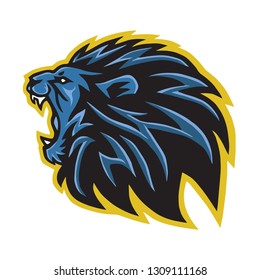 Angry Lion Roaring Logo Esports Mascot Design Template Vector