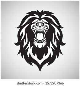 Angry Lion Roaring Logo Mascot Vector 