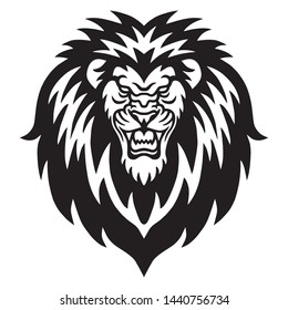 Angry Lion Roaring Logo Vector