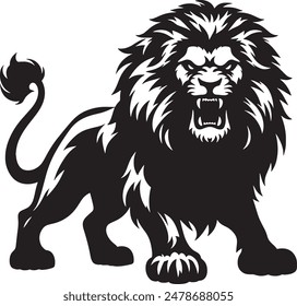 Angry lion Silhouette Vector file