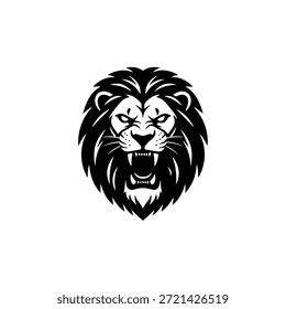 Archivo de Vector de silueta de león enojado.