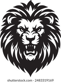 A angry lion Silhouette vector illustration file