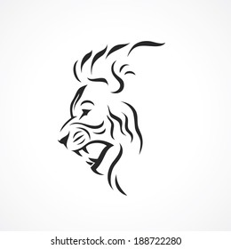 Angry lion - vector illustration