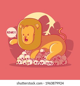 Angry Lion vector illustration. Animal, funny design concept.