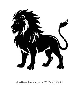 Angry lion vector sihlouette design