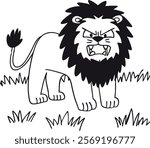 Angry lion Wield animal vector art 