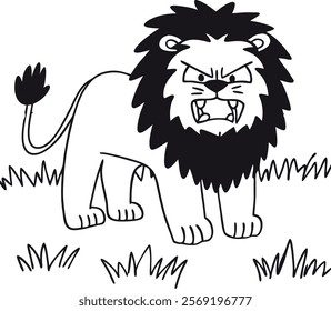 Angry lion Wield animal vector art 